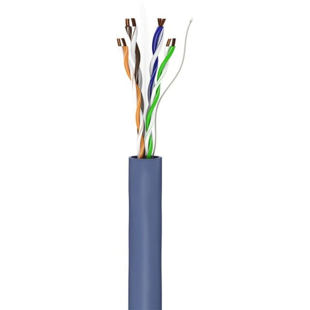 Pro CAT 6a network cable U/UTP blue 100 m - CU AWG - Blau - 100m