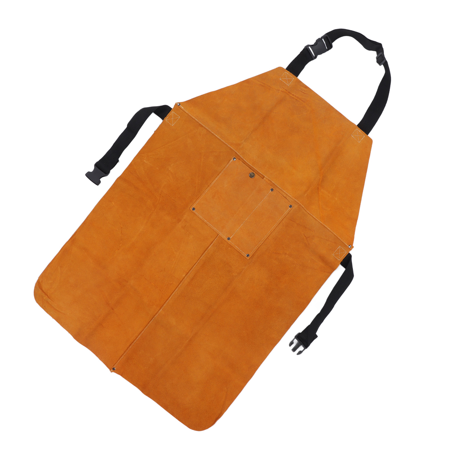 Schutzschürze Für Schweißer, Feuerfest, Verschleißfest, Mit Verstellbaren Riemen, Aus Leder Und Mit Einer Tasche.