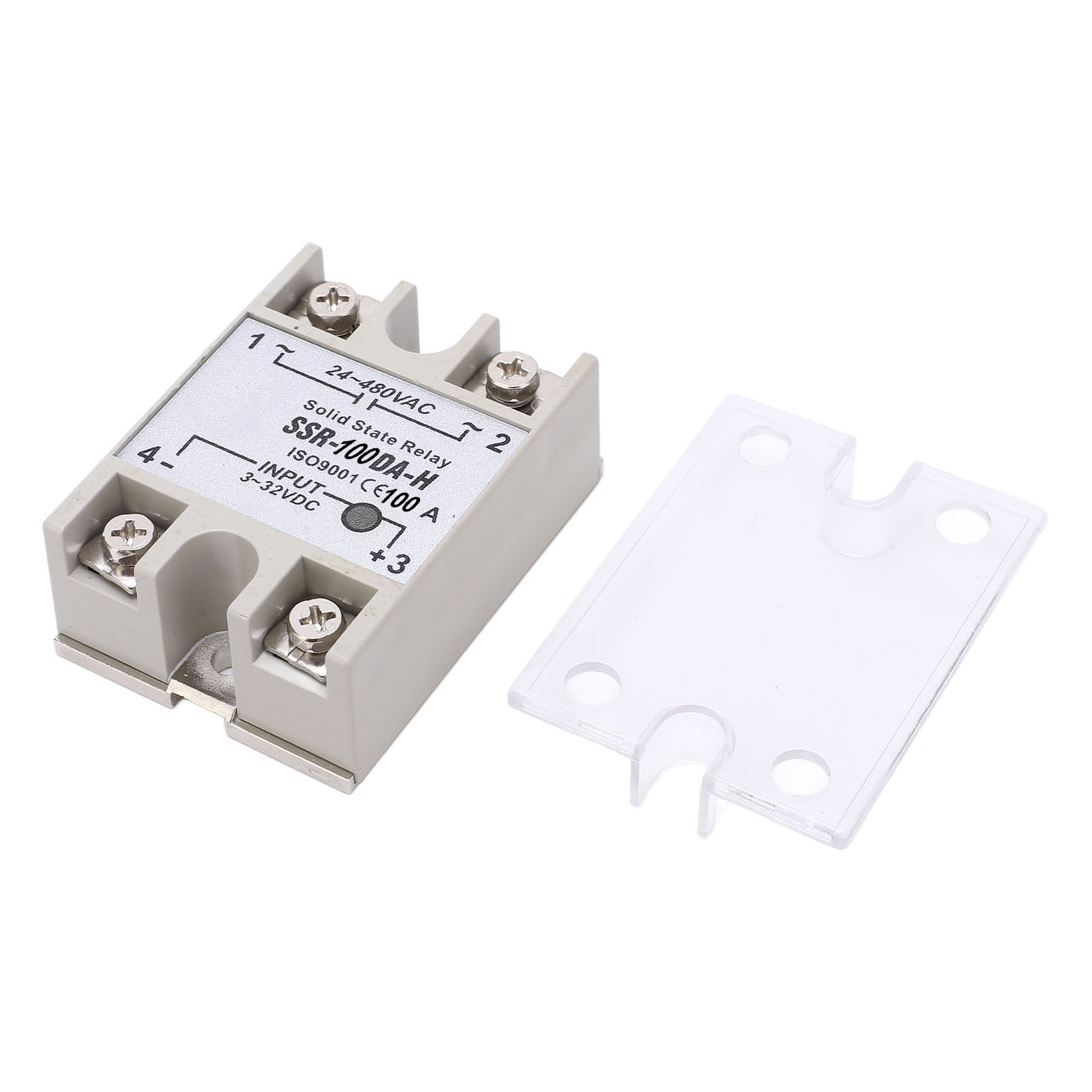 Einphasiges 100-a-halbleiterrelais-spannungssteuermodul (ssr): 3–32 V Dc-eingang, 24–480 V Ac-ausgang