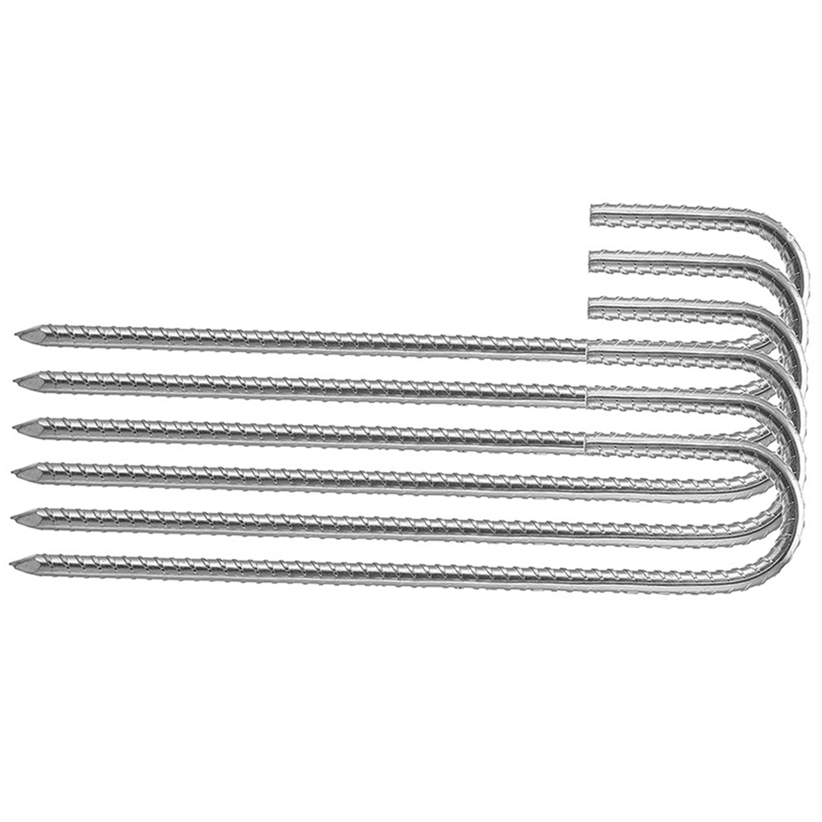 J-förmige Verankerungspfähle Aus Verzinktem Stahl Für Gartenzäune Oder Überdachungen (6er-packung).