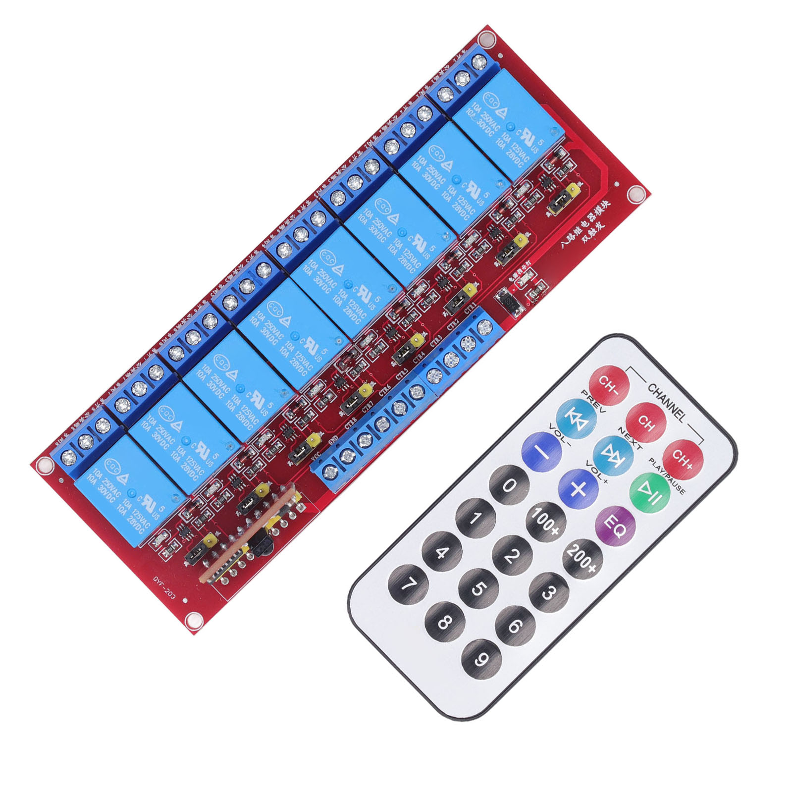 Universelle 10a-infrarot-relaisempfängerplatine, Sicherer Fernbedienungsschalter, 8-wege-schalter Für Motor, Beleuchtung Und Tür, 24v Diy-funksteuerung