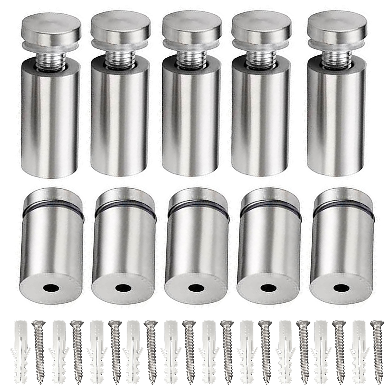 Packung Mit 10 Rostfreien Edelstahl-wandbefestigungsschrauben Für Werbezwecke, Ideal Für Galerien.