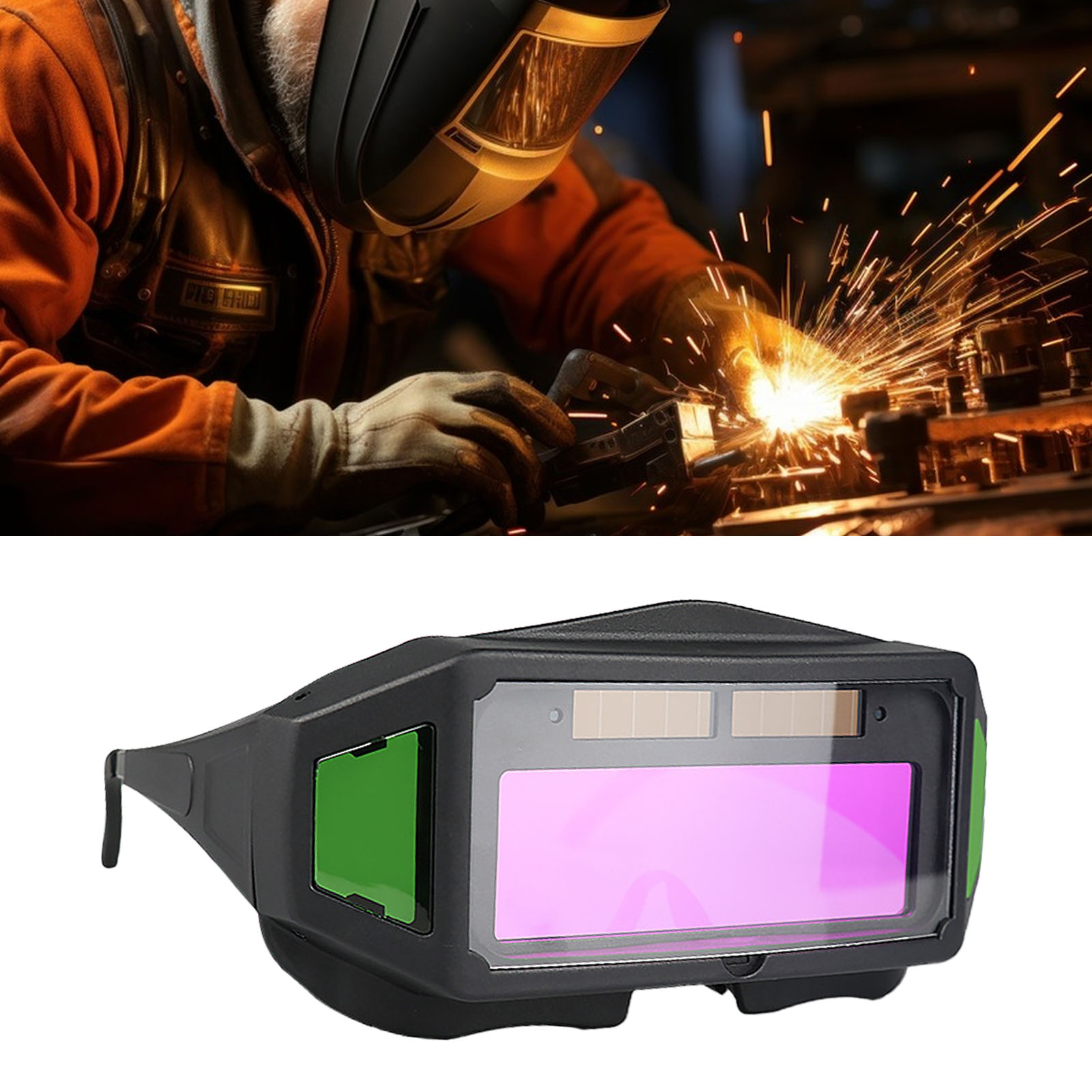 Solarbetriebene, Selbstverdunkelnde, Uv-beständige Und Blendfreie Schweißerbrille Mit Automatischer Dimmfunktion.