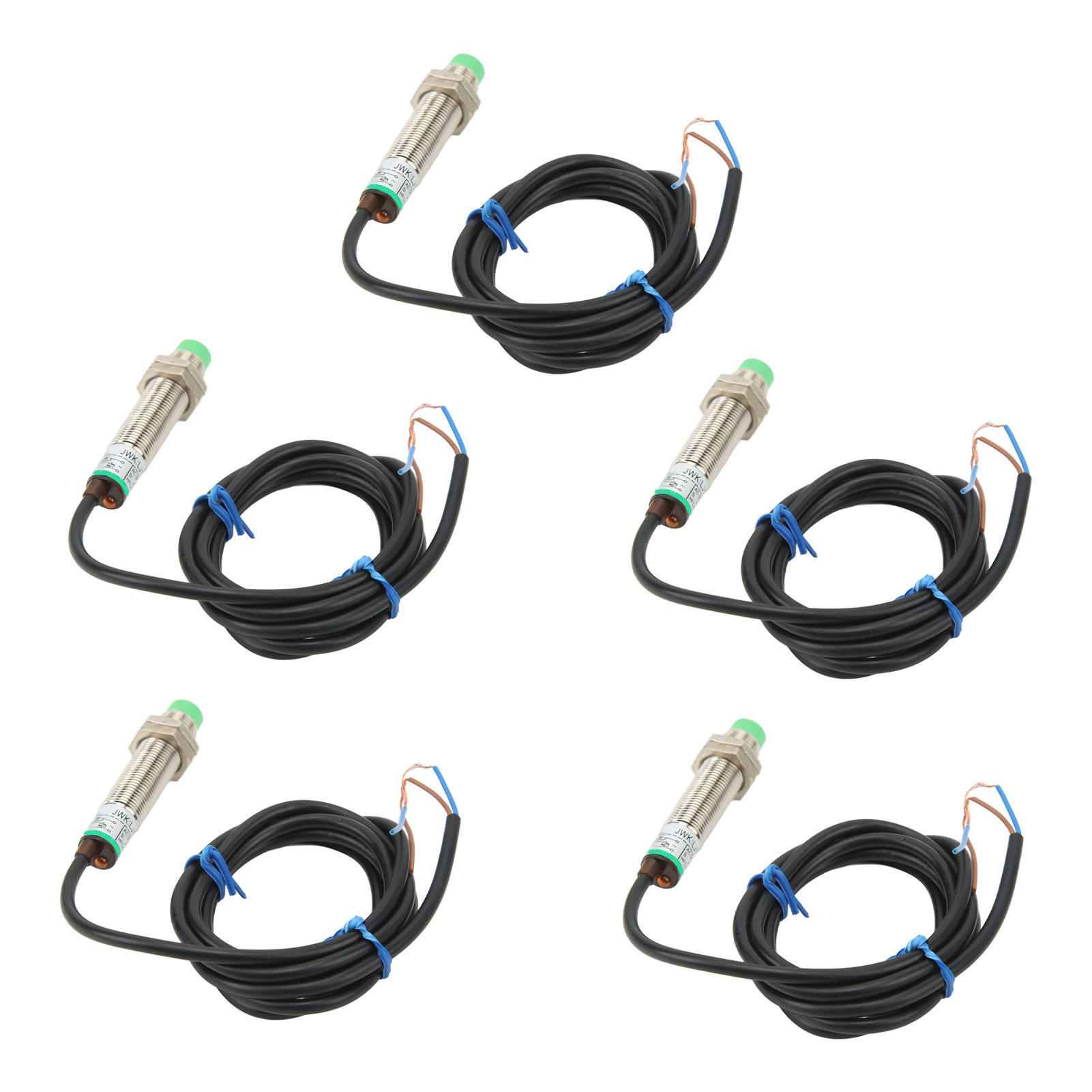 Packung Mit 5 M12x1-näherungssensoren Zur Abstandsmessung, 2 Normalerweise Offene Anschlüsse, 90–250 V Wechselstrom