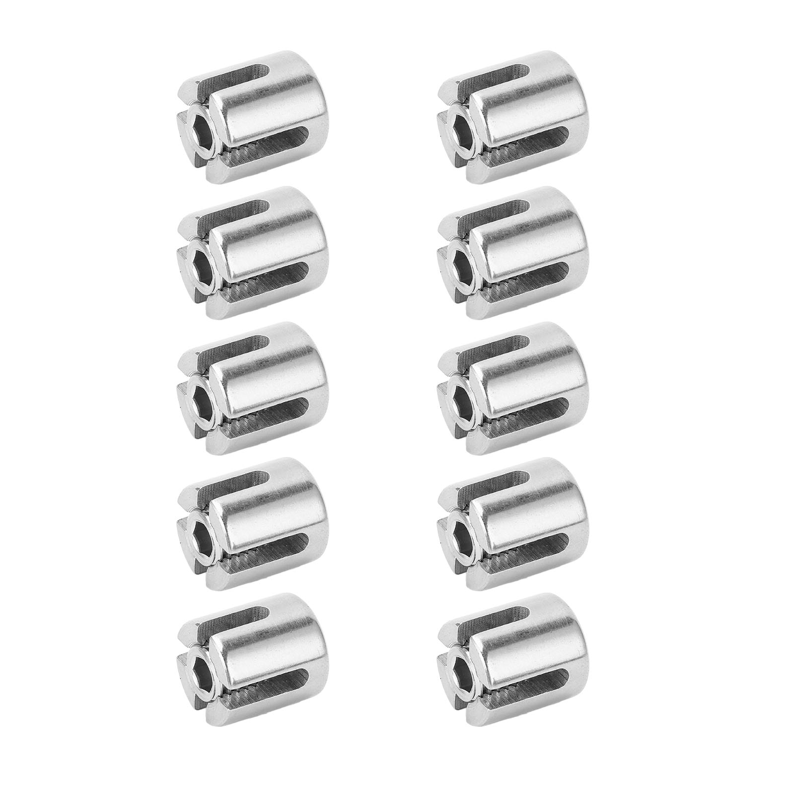 Packung Mit 10 Hochfesten 316 Edelstahl-kreuzkabelklemmen Für Kabel Und Geländer.