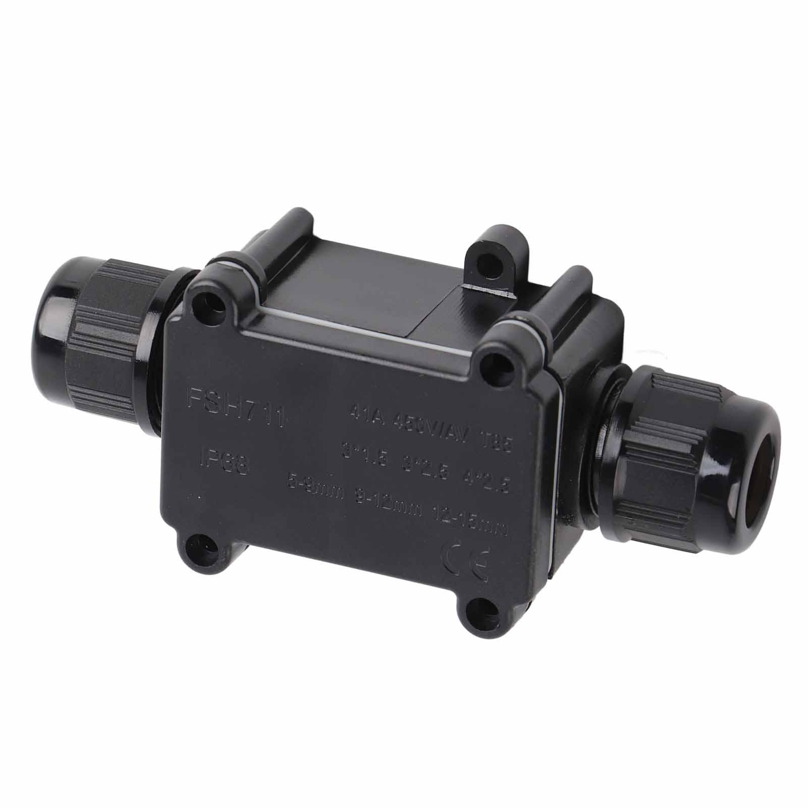 Ip68 Wasserdichte Anschlussdose Mit 2 Eingängen, Außenkabelschutzstecker, Wasserdichte Anschlussdose Für Elektrische Leitungen