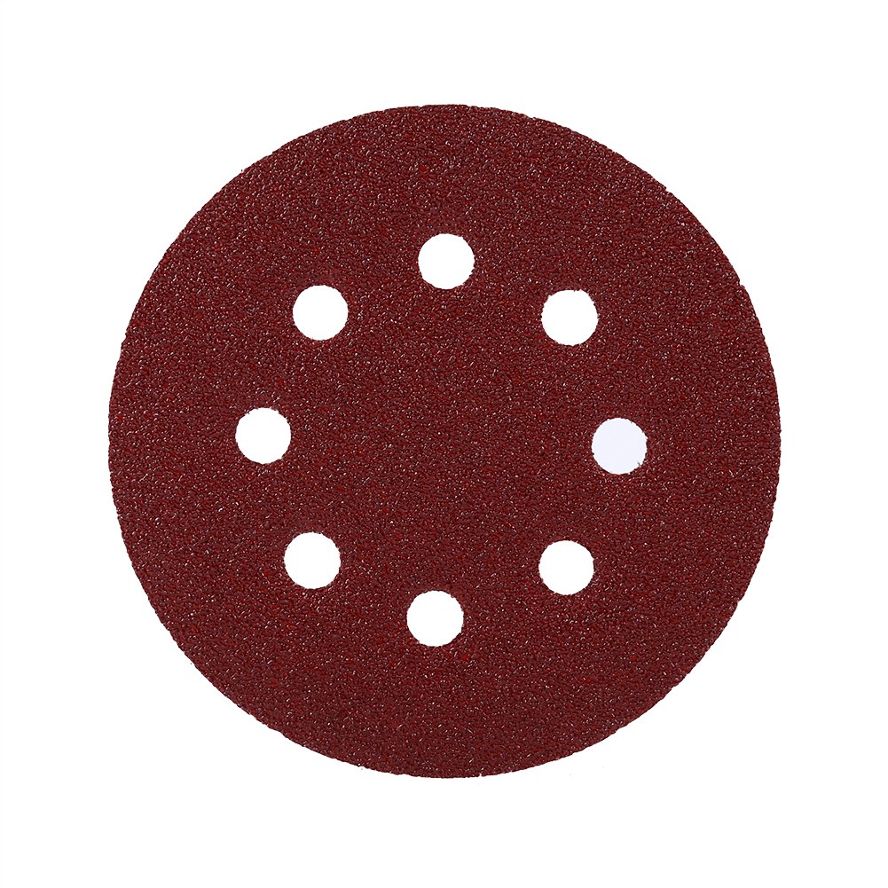 125-mm-polierscheiben (rot), 8-loch-schleifpapier, Körnung 60, Schleifset