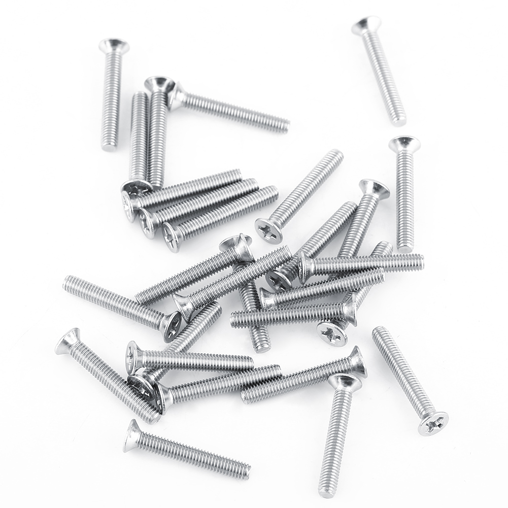 M3x16 Edelstahlschrauben Ss304, 100er-packung, Flachkopfschrauben Mit Senkkopf, Metrische Befestigungselemente
