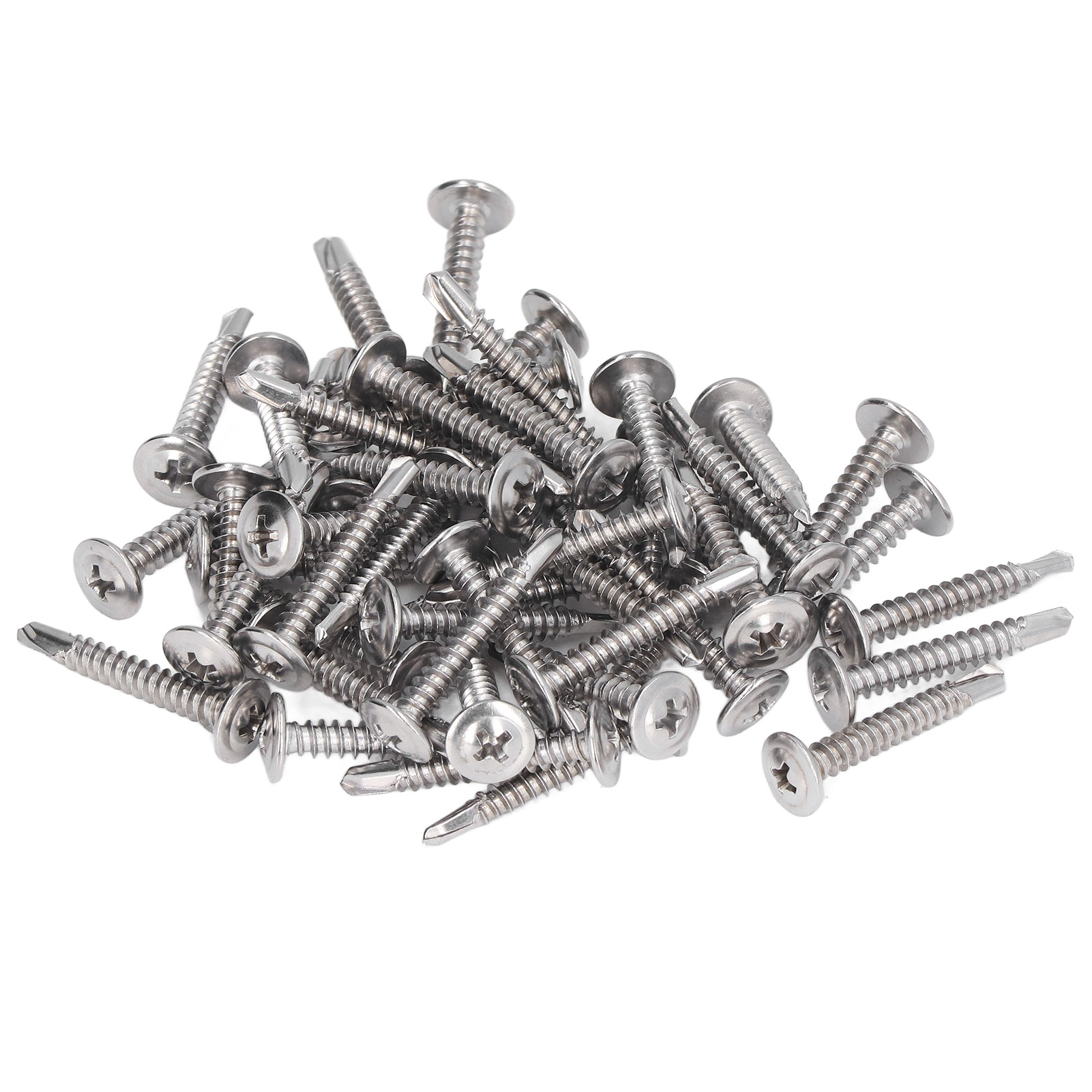 M4.8x32 Edelstahl-senkkopfschrauben Mit Rundkopf, Selbstbohrend, Packung Mit 100 Stück, Kreuzform, Robuste Befestigung Für Geräte Und Anlagen.