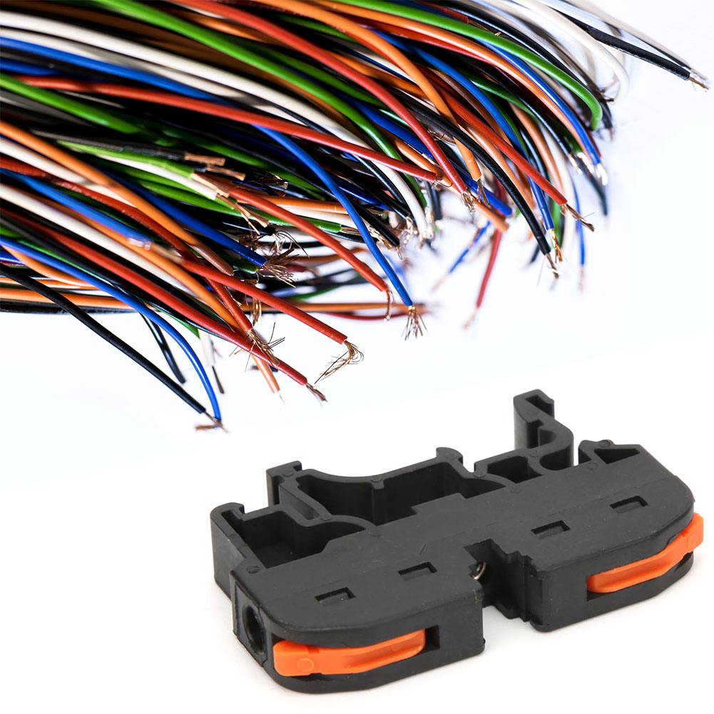 10-teiliger Universeller Din-schienen-kabelverbinder Pct-211, Klemmenblock Mit Bohrung, 11–28 Awg, Schwarz