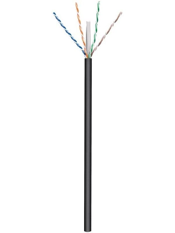 Pro CAT 6 network cable U/UTP black 100 m - CCA cop - Schwarz - 100m