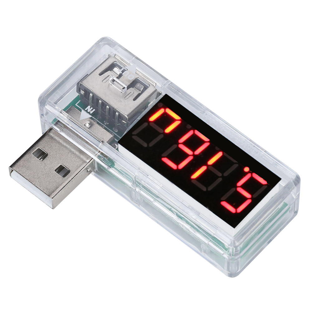 2-teiliges Usb-testgerät, Tragbares Voltmeter/amperemeter, Spannungs- Und Stromdetektor Für Handy-ladegeräte, Weiß