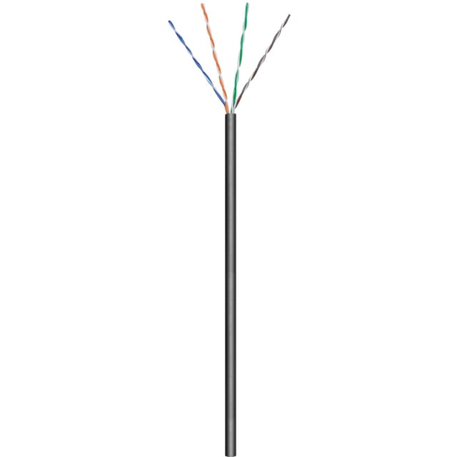 Pro CAT 6 outdoor network cable U/UTP black 100 m - Schwarz - 100m