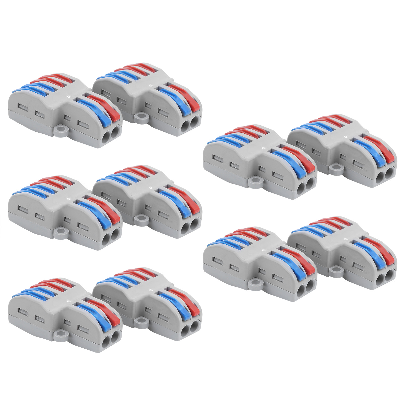 10-teiliger Elektrischer Schnellverbinder, Hebelverteilerblock Spl-42, Kompakte Kabelklemme, Lötfreie Drahtverbindung, Elektrisches Installationsanschlussset.