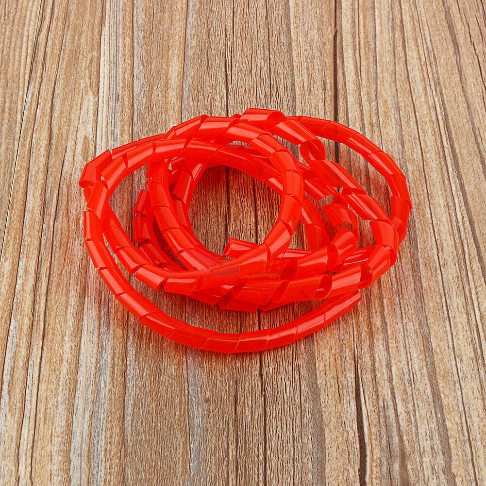 M Langes Rotes Spiralkabel, 6 Mm Durchmesser, Flexibler Kabelschlauch, Zum Verbergen Und Ordnen Von Kabeln Für Pc, Fernseher, Büro Und Zuhause