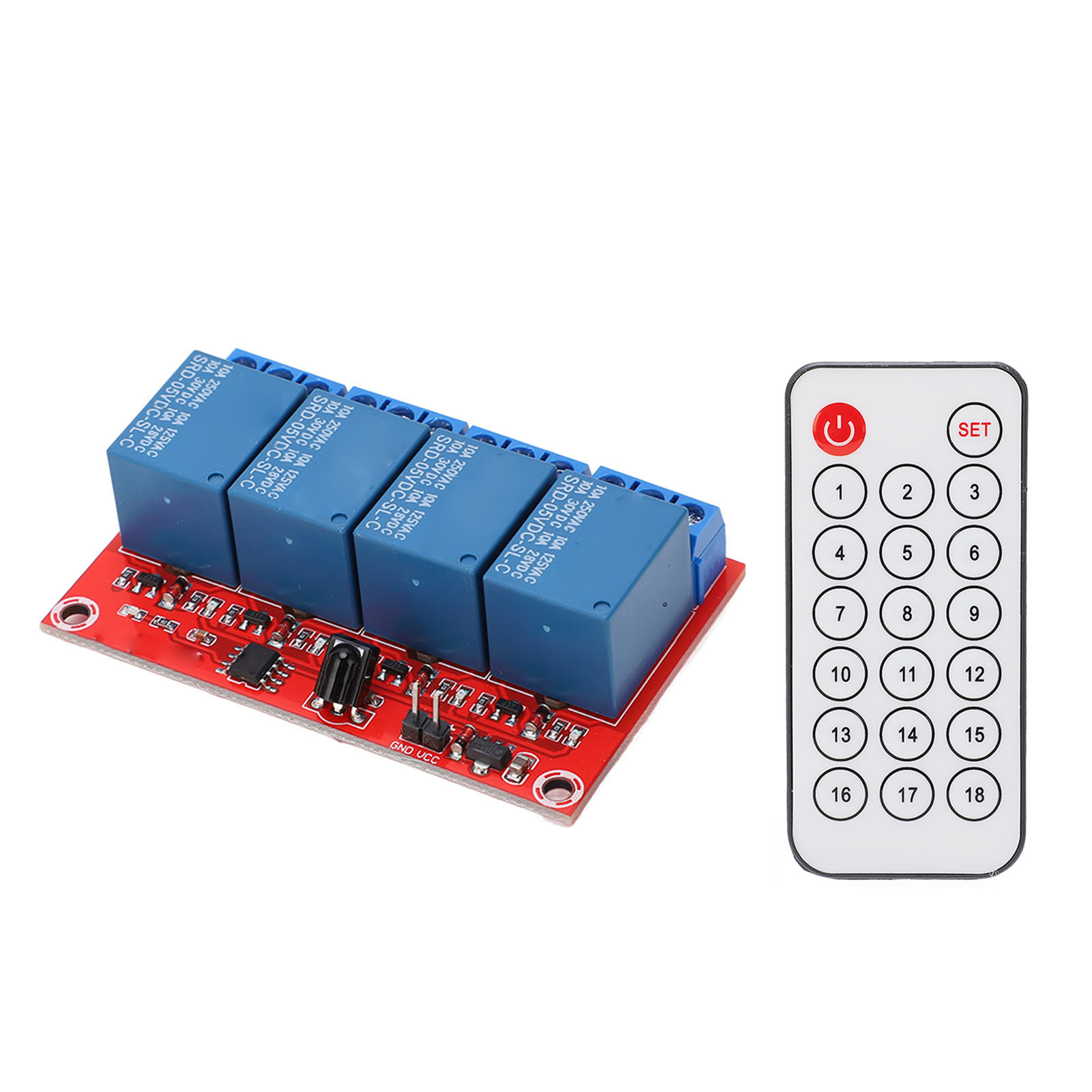 4-kanal-infrarot-empfängerrelaismodul (5 V), 4-kanal-ir-fernbedienung, Drahtloser Steuerschalter, Sender-empfänger-set