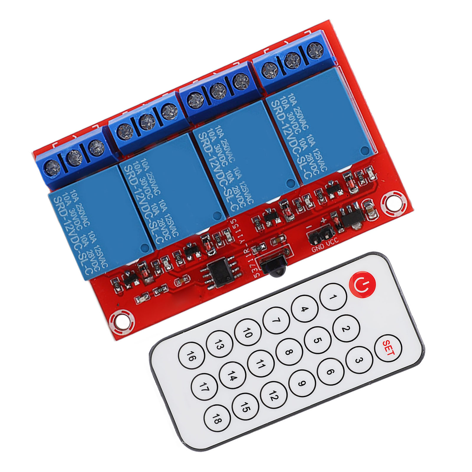 4-kanal-ir-empfänger-relaismodul, 12 V, Infrarot-fernbedienungssender/-empfänger, Drahtloser Steuerschalter, 4-kanal-set
