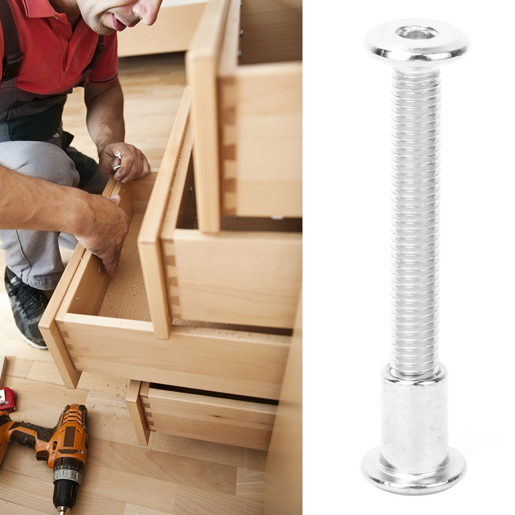 Set Mit 10 Paar M6 X 50 Mm Sechskantschrauben Und Muttern, Vernickelter Kohlenstoffstahl, 12 Mm Innensechskant, Robustes Befestigungsset.