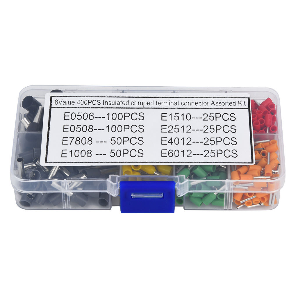 Packung Mit 400 Verzinnten Kupferdraht-aderendhülsen Mit Pvc-isolator, Steckanschluss-set
