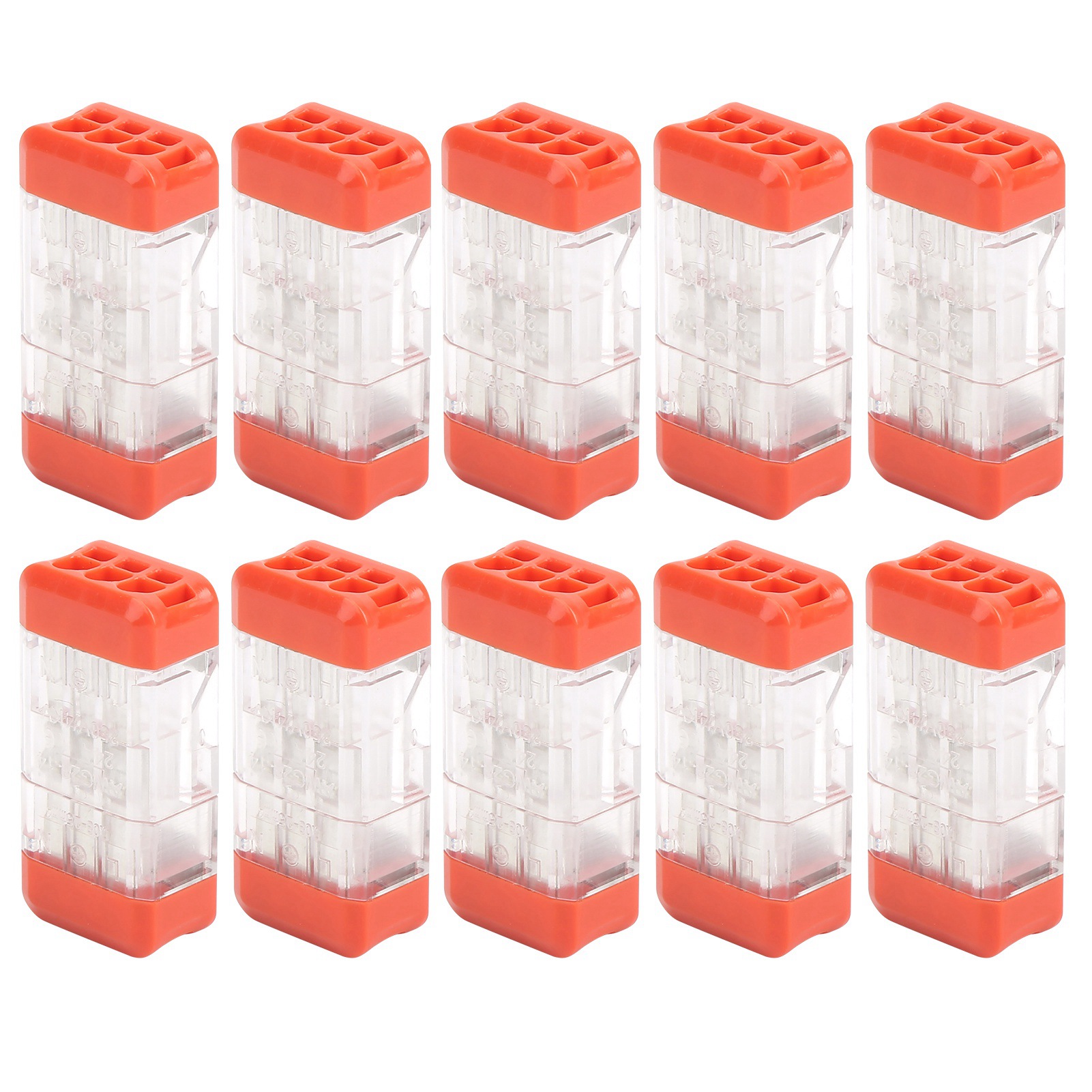 10-teiliges Set Transparenter Schnellverbinder, 2-eingangs-4-ausgangs-verteilerblock, 24 A 250 V, Mehrzweckkabel