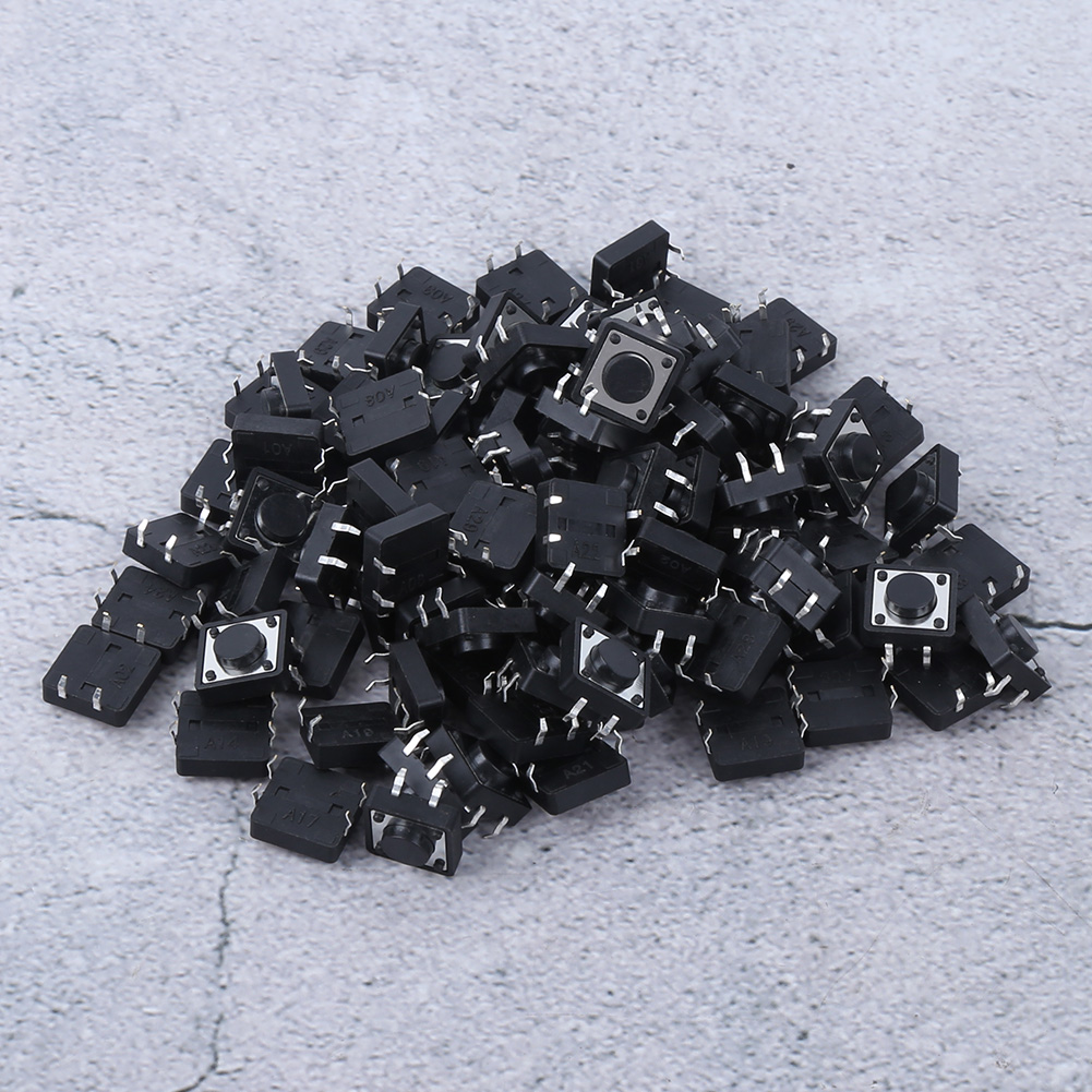 Berührungsschalter (12 X 12 X 5 Mm), 100er-packung, Momenttaster, Mikro-minischalter-zubehör