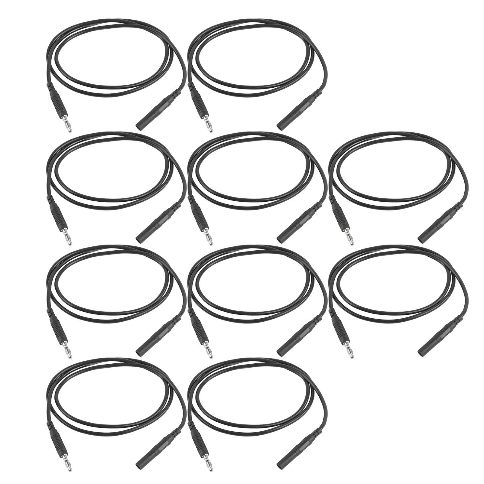 Satz Mit 10 Messleitungen Mit 4-mm-bananensteckern, Messing, Schwarz, Für Multimeter Und Kfz-teile, Elektrische Messkabel