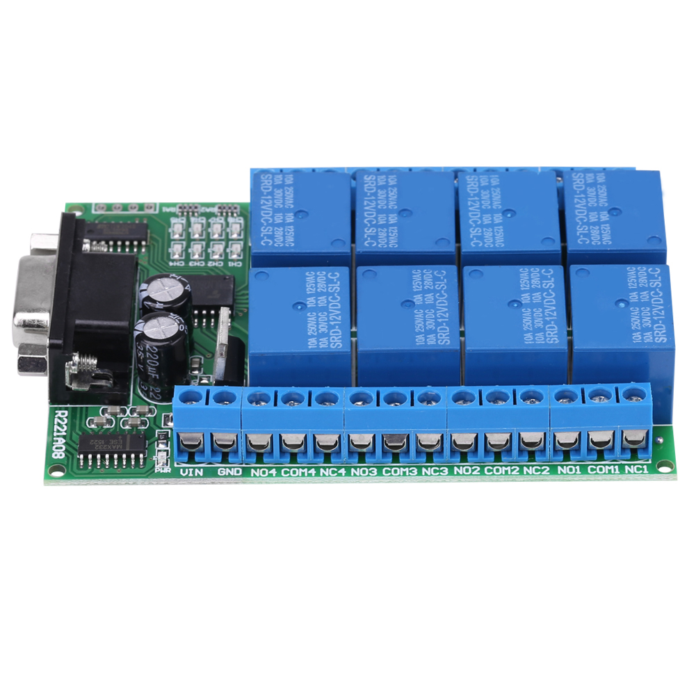 Rs232 12v 8-kanal Db9 Relaismodul Für Hausautomatisierungs-fernbedienungsschalter