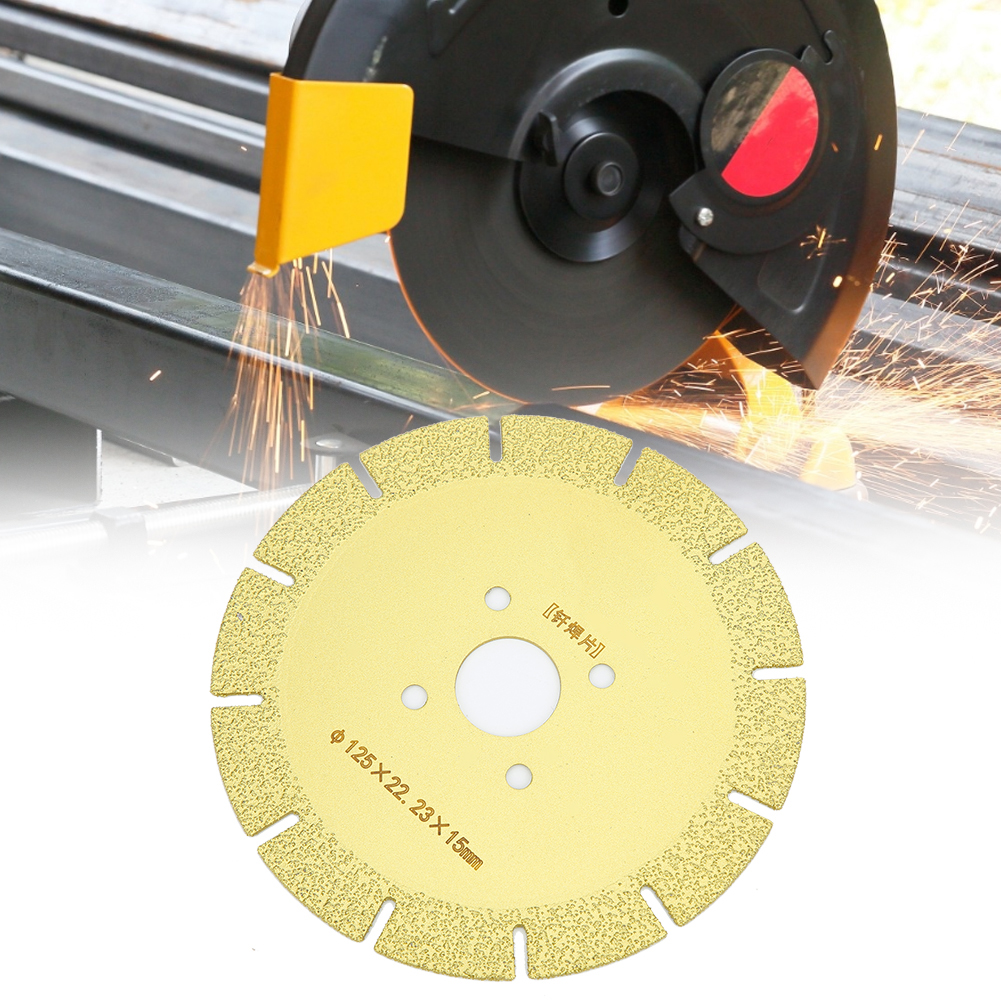 Diamanttrennscheibe (125 Mm X 22,23 Mm X 15 Mm) Zum Schneiden Von Gusseisen, Fiberglas, Marmor Und Zum Schleifen – Kreissägeblatt, Trennscheibe, 15 Mm Dick, 22,23 Mm Bohrung