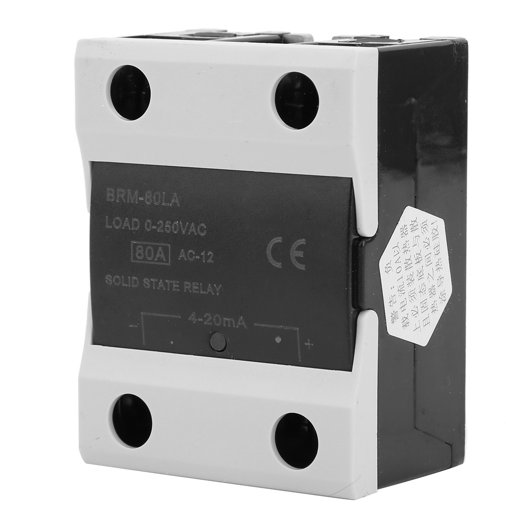 Halbleiterrelais Ssr Brm-80la Mit Led-anzeige, Flammhemmendem Gehäuse, Elektronischem Bauteil, Ohmscher Last, 80 A, 24–380 V Ac, Din-schienenmontage, Optimierter Wärmeableitung