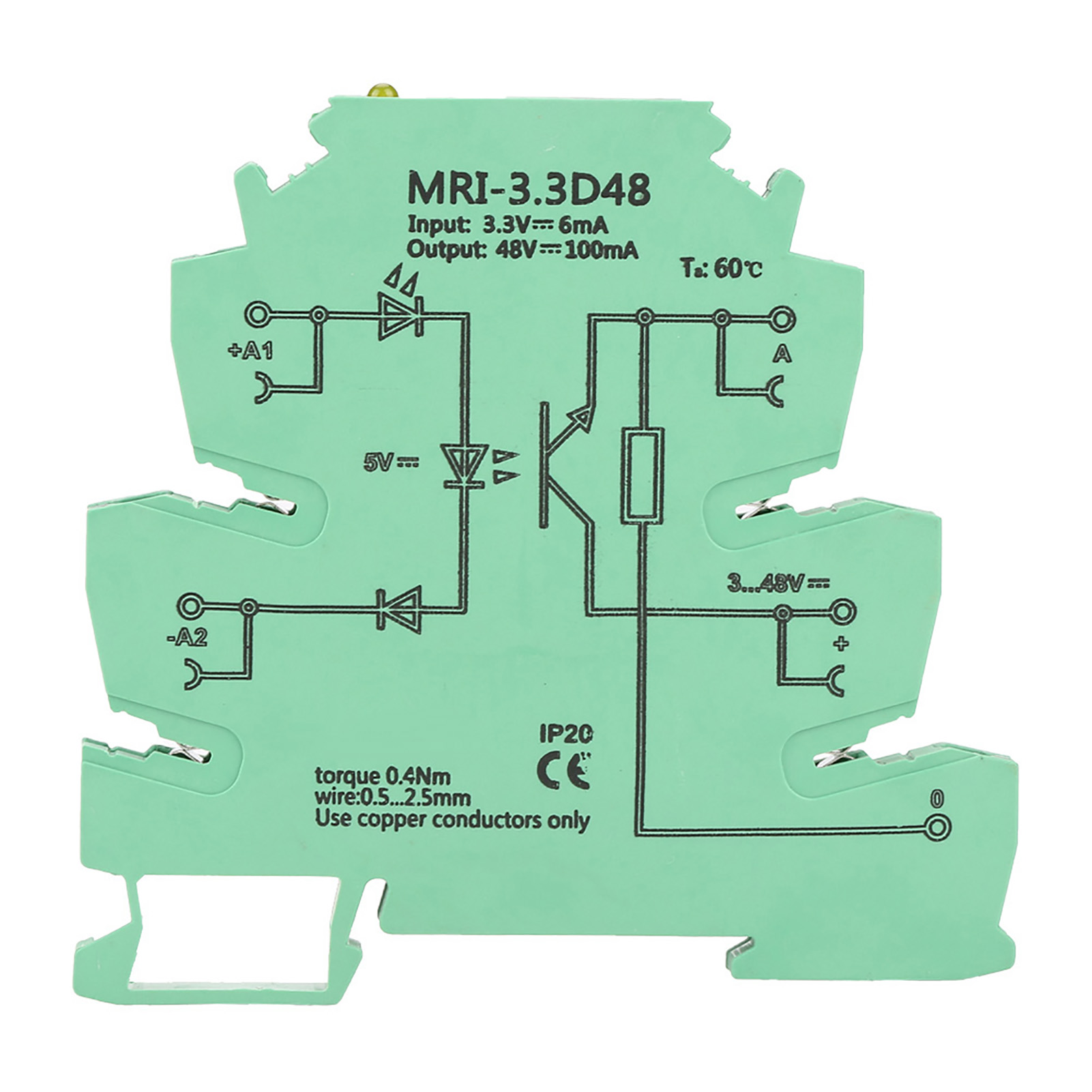 Dc 3,3v Optokoppler-relaismodul, 3-48v Eingang/ausgang, Sps-isoliert Mri-3.3d48