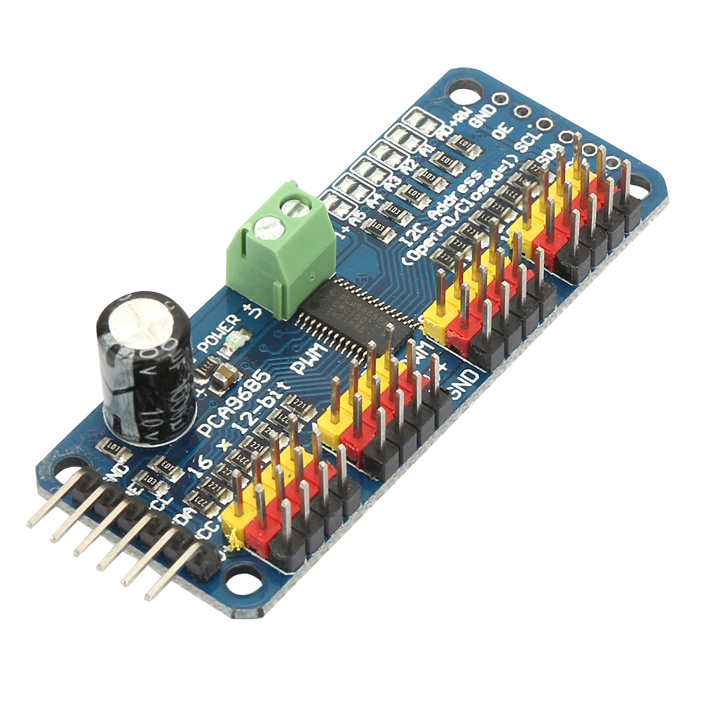 Konvolut Aus 2 Pca9685 16-kanal 12-bit Pwm-treiberplatinen, Servomotortreiber, I2c-modul, 40–1000 Hz, 5 V