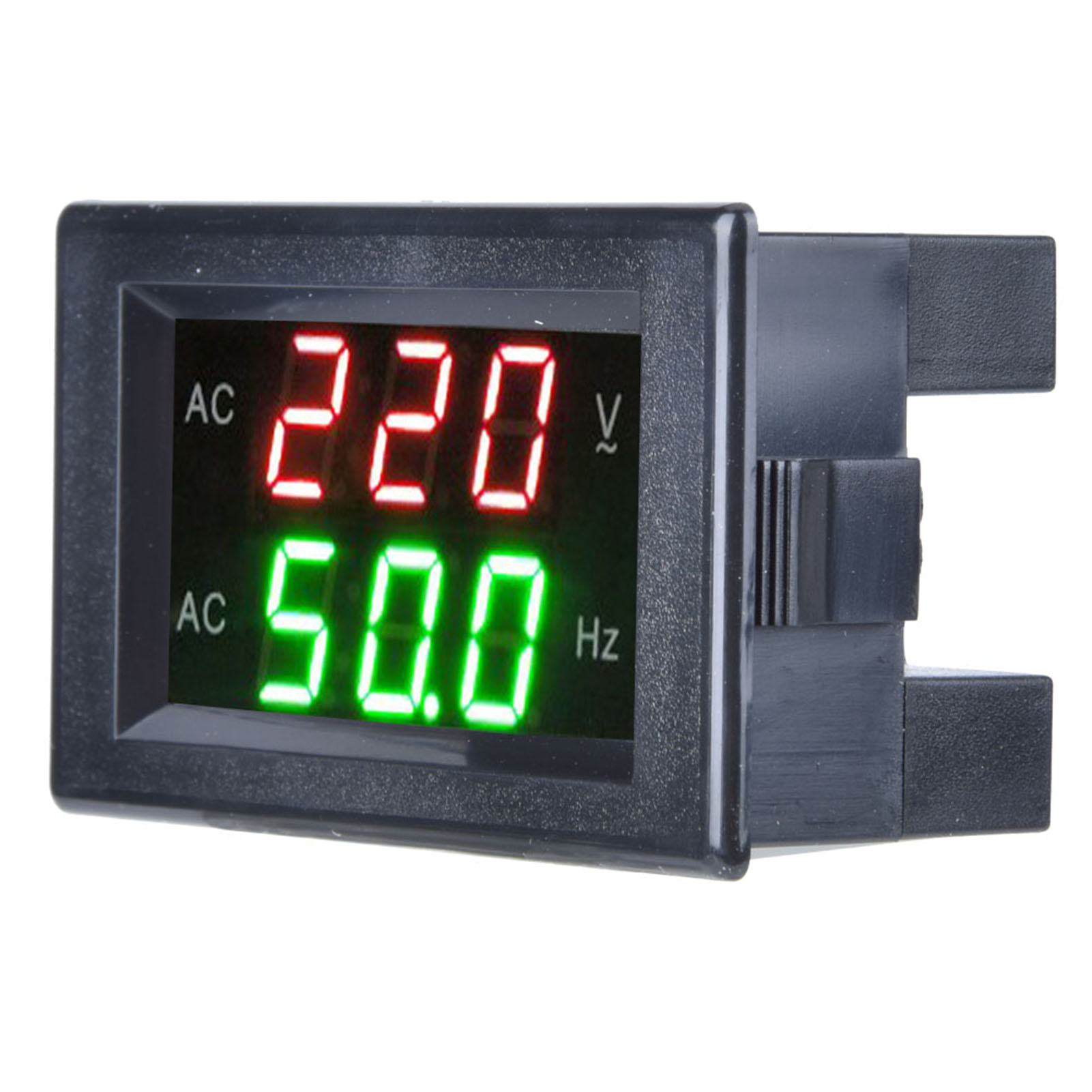 Digitales Wechselstrom-voltmeter-generator-frequenzmessgerät Mit Led-doppelanzeige, Schwarz