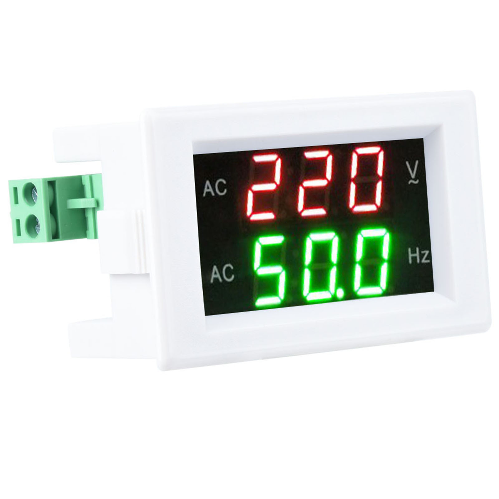 Digitales Wechselstrom-voltmeter-generator-tester Mit Dual-led-anzeige Und Frequenzmesser (weiß)