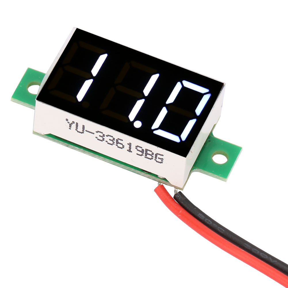 5er-pack Mini-led-digitalvoltmeter, Gleichstrom 2,4 V–30 V, 0,36 Zoll (9,1 Mm) Spannungsprüfer, 2-adrig, Mehrfarbig
