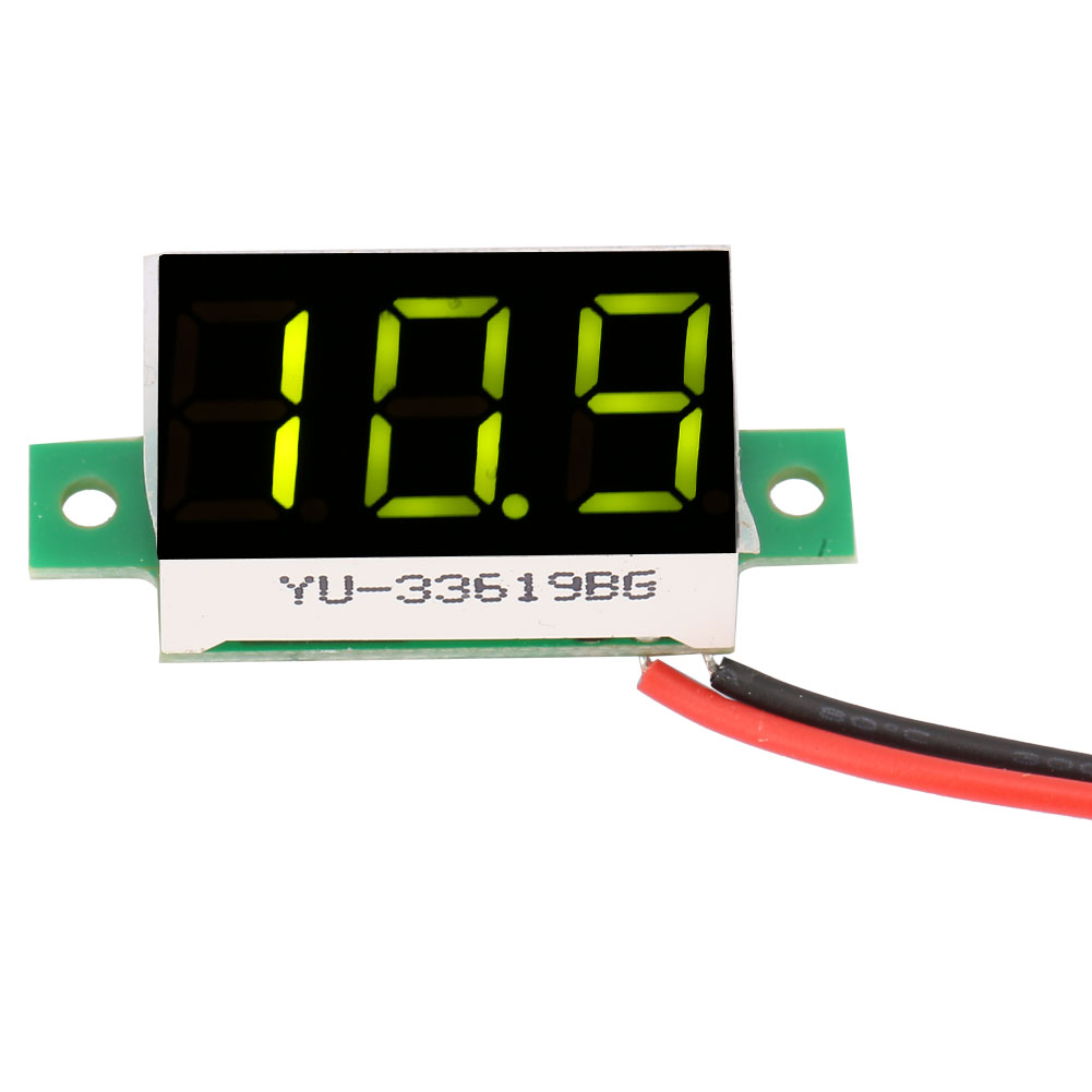 Digitales 5-teiliges Voltmeter Mit Grünen Leds, Mini-gleichspannungsprüfer 2,4 V–30 V, 0,36-zoll-display, Zwei Messleitungen