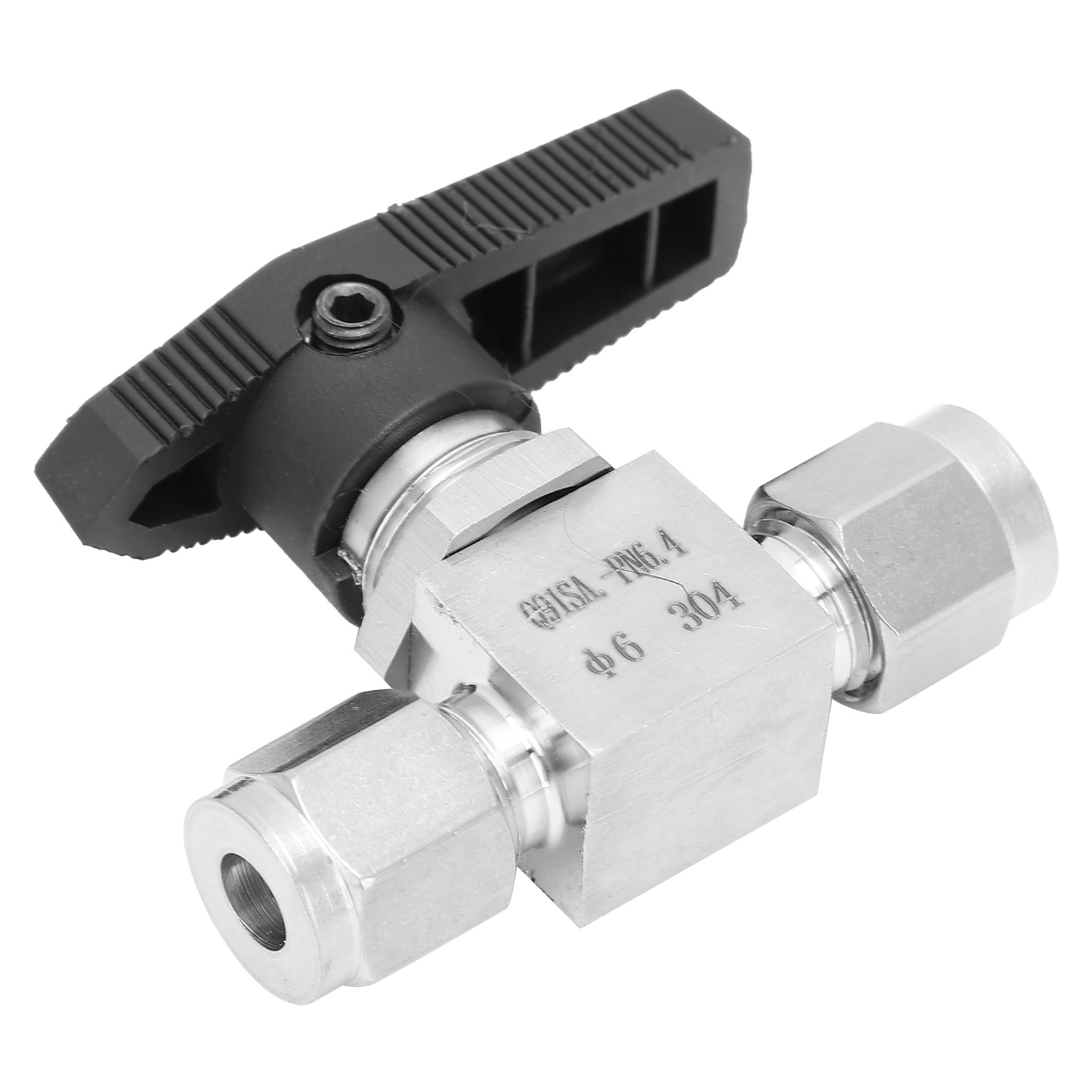Hochdruck-nadelventil Aus Edelstahl 304 Zur Durchflussregelung, Geeignet Für Wasser, Gase Und Flüssigkeiten, Modell Ss-44s6, Durchmesser 6 Mm.