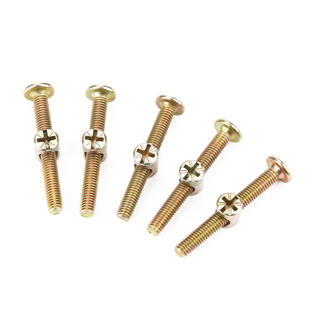 Packung Mit 10 M6-holzschrauben Aus Kohlenstoffstahl, 50 Mm, Mit 6-mm-hutmuttern Zur Möbelbefestigung, Schraubverbinder