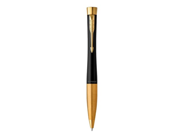 Parker Urban Twist-Kugelschreiber | Mattschwarz mit goldenen Zierteilen | mit Nachfüllpatrone mit blauer Tinte | Geschenkbox