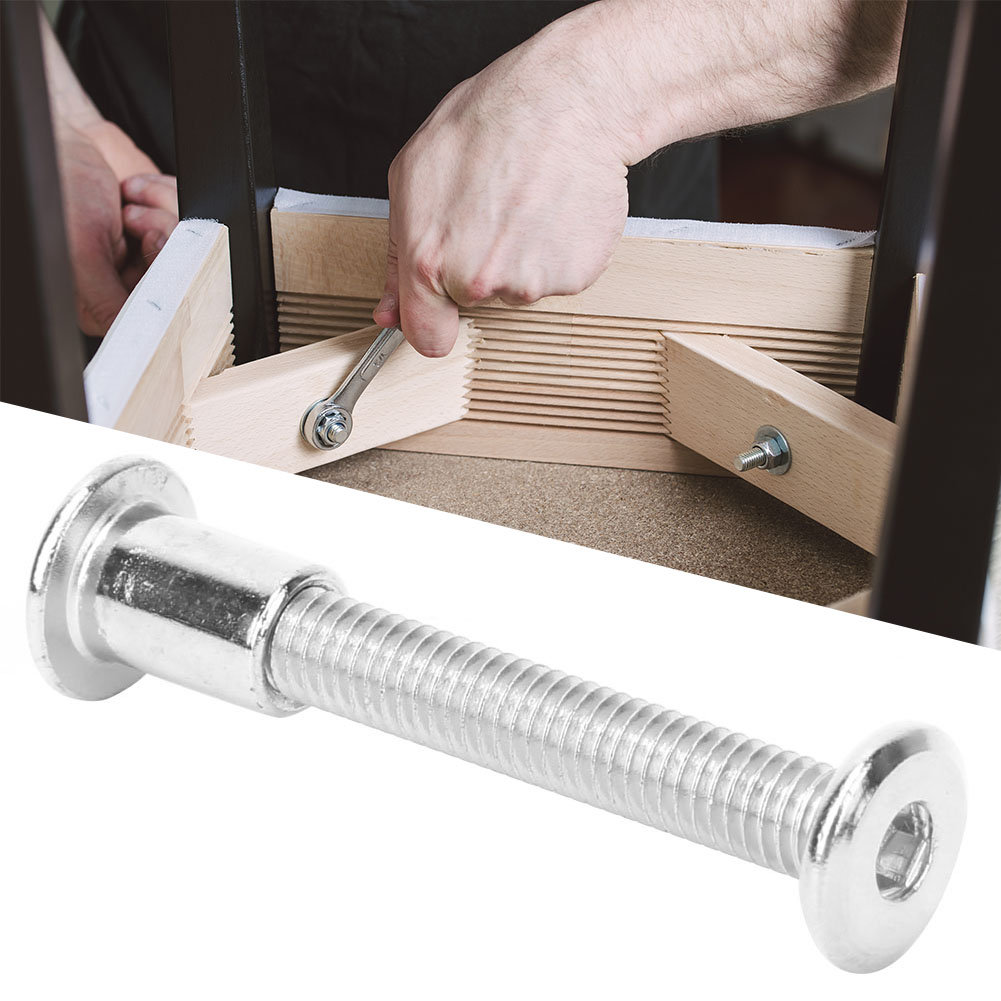 Packung Mit 10 Paar M6 X 45 Mm Innensechskantschrauben Und Muttern, Vernickelter Kohlenstoffstahl, 12 Mm, Befestigungssatz