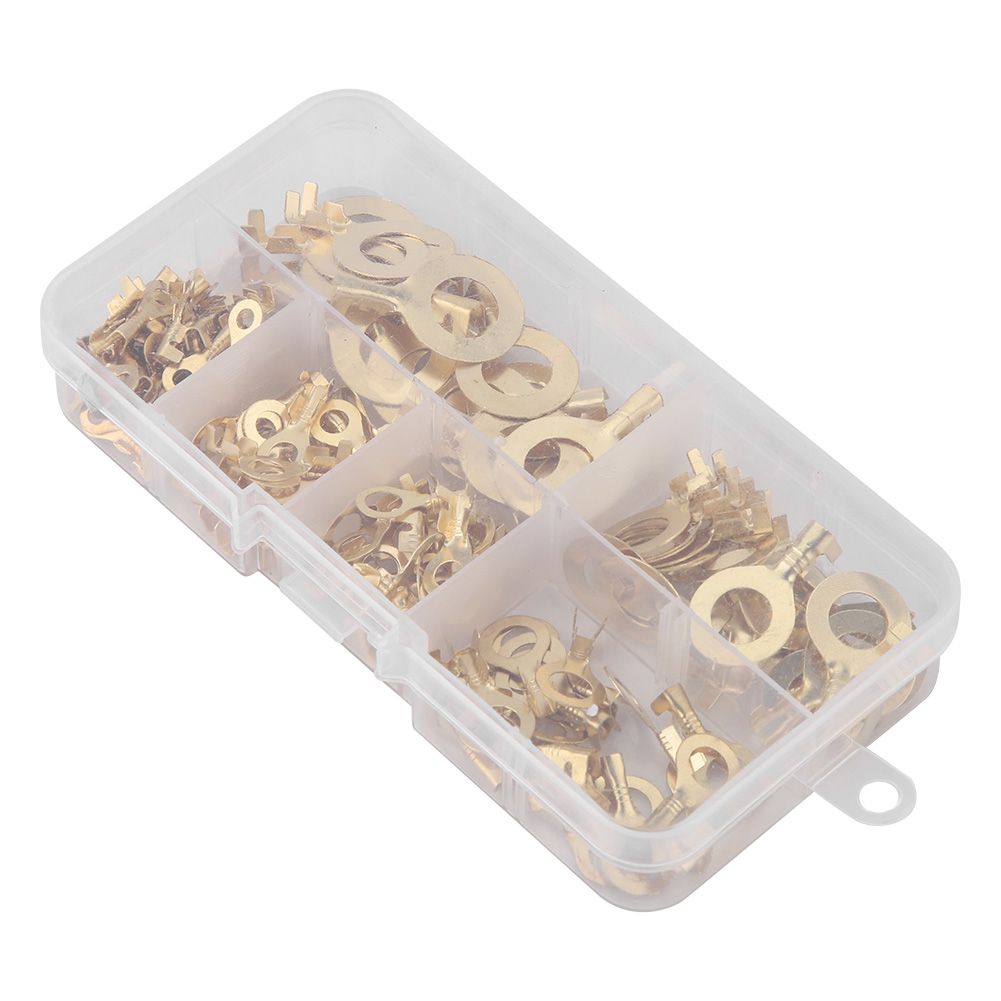 Satz Mit 6 Runden Crimp-ringen Aus Blankem Messing, Durchmesser 3,2/4,2/5,2/6,2/8,2/10,2 Mm, Verdrahtungsverbinder