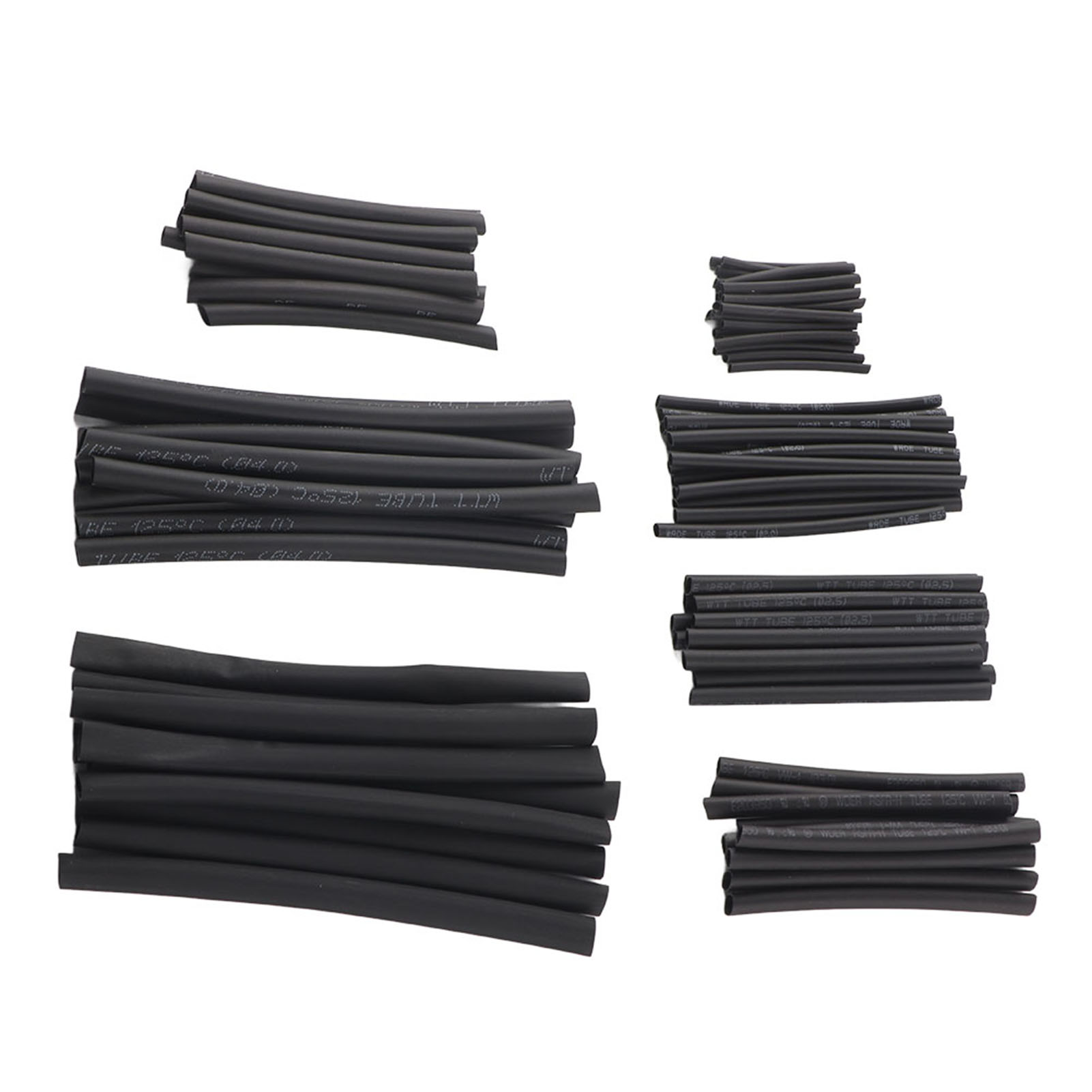 Set Mit 200 Schwarzen Schrumpfschläuchen, Schrumpfverhältnis 2:1, 10,4 Mpa Widerstand, Schrumpftemperatur 70–110 °c