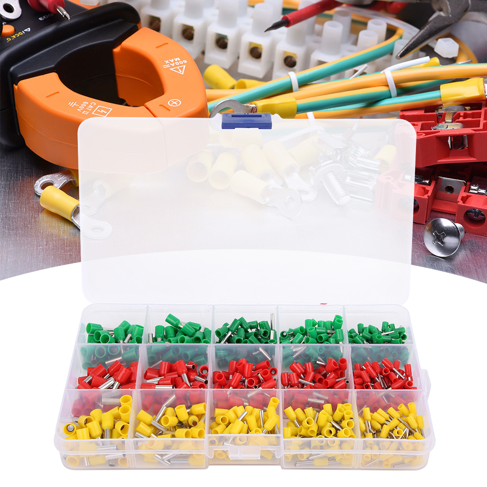 Packung Mit 600 Crimp-elektroverbindern, Isolierten Kupferrohrhülsen Zum Verbinden Und Spleißen Von Kabeln, Aufbewahrungsbox