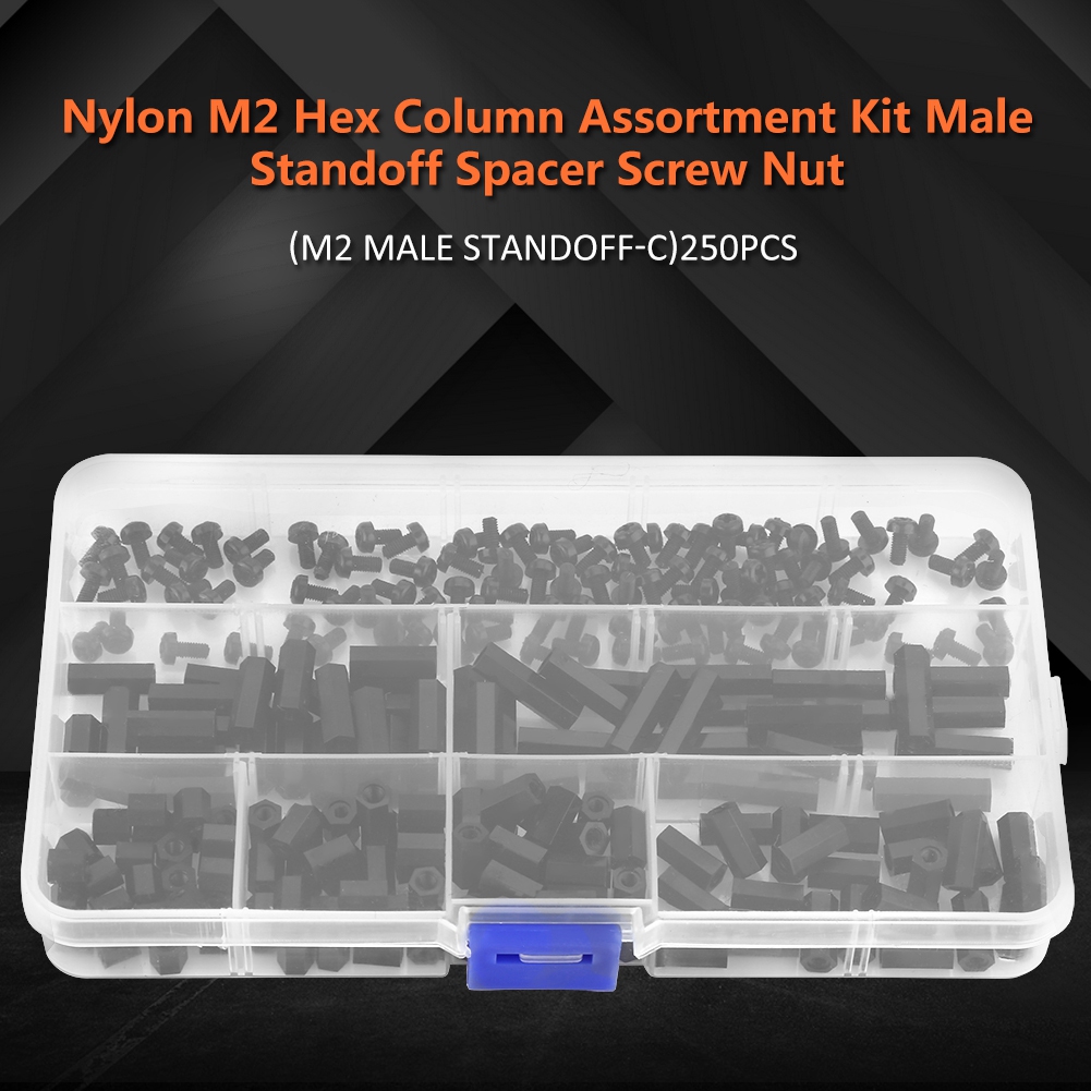250-teiliges Set Bestehend Aus M3-nylon-abstandshaltern (innengewinde), Sechskantsäulen, Sortiment An Schrauben Und Abstandshaltern (m3-innengewinde B)