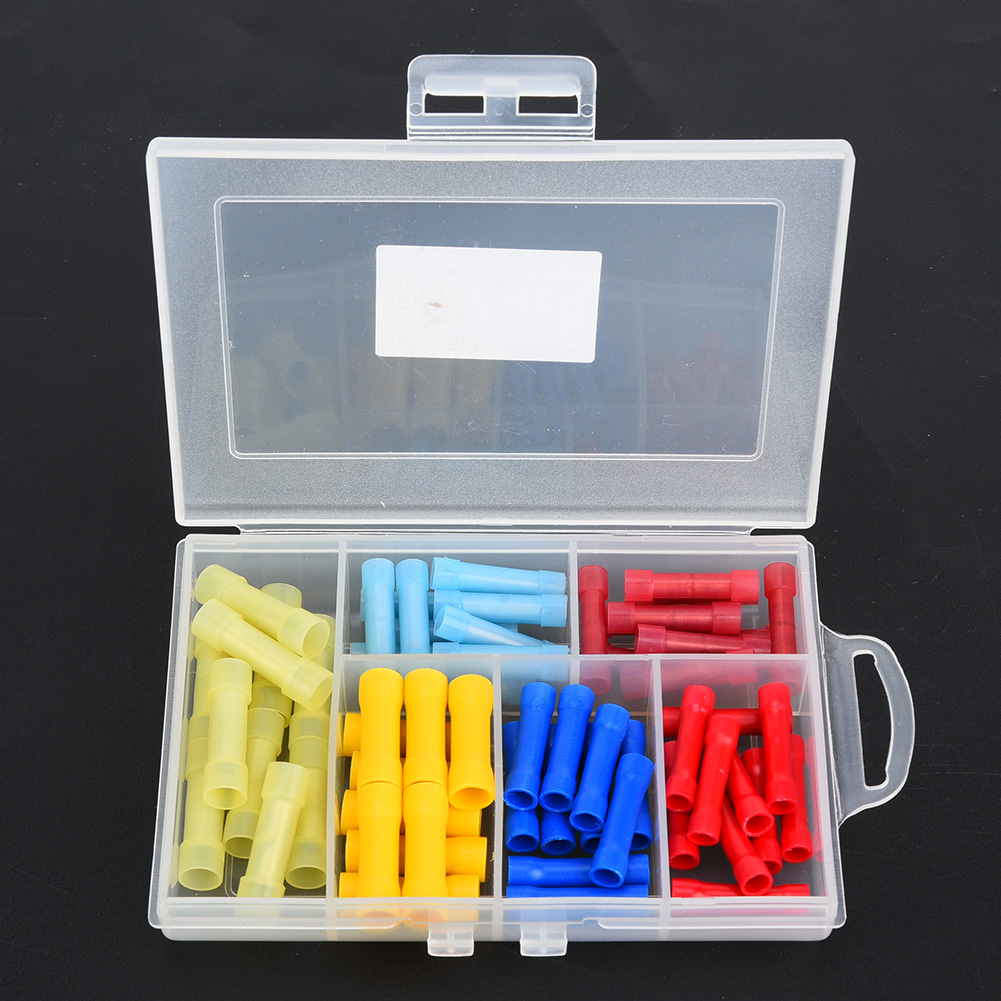 60 Pvc-klemmenblöcke Für Elektrische Leitungen, Isoliertes Crimp-set Mit Aufbewahrungsbox