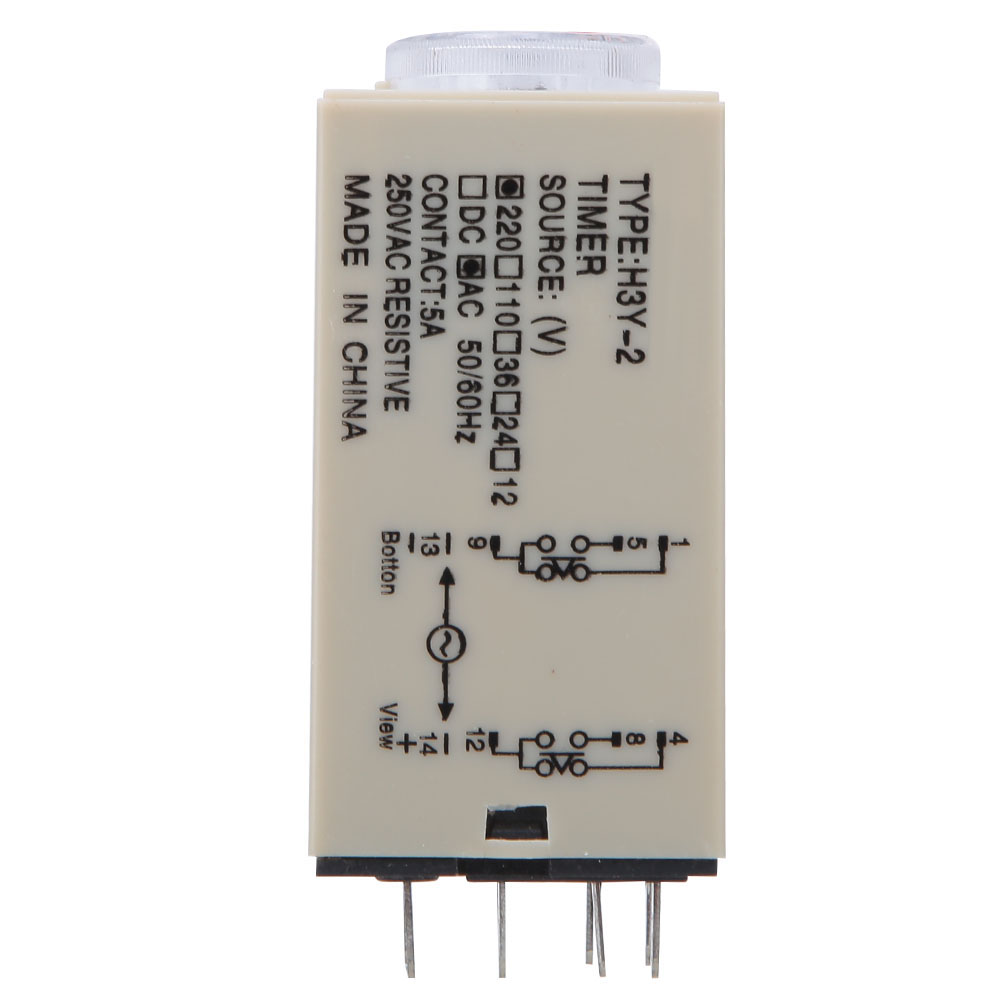 H3y-2 8-poliges, Einstellbares, Hochpräzises Zeitverzögerungsrelais Für Haushaltsgeräte, 0–10 S, 220 V Ac