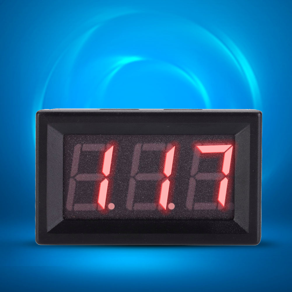 12v Led-digitalthermometer Mit Sonde, Digitalanzeige, Temperaturmessfeld, Rot, 1 Stück