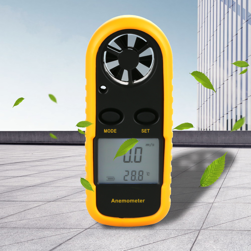 Tragbares Digitales Anemometer, Windgeschwindigkeitsmesser, Luftstrommesser, Temperaturthermometer