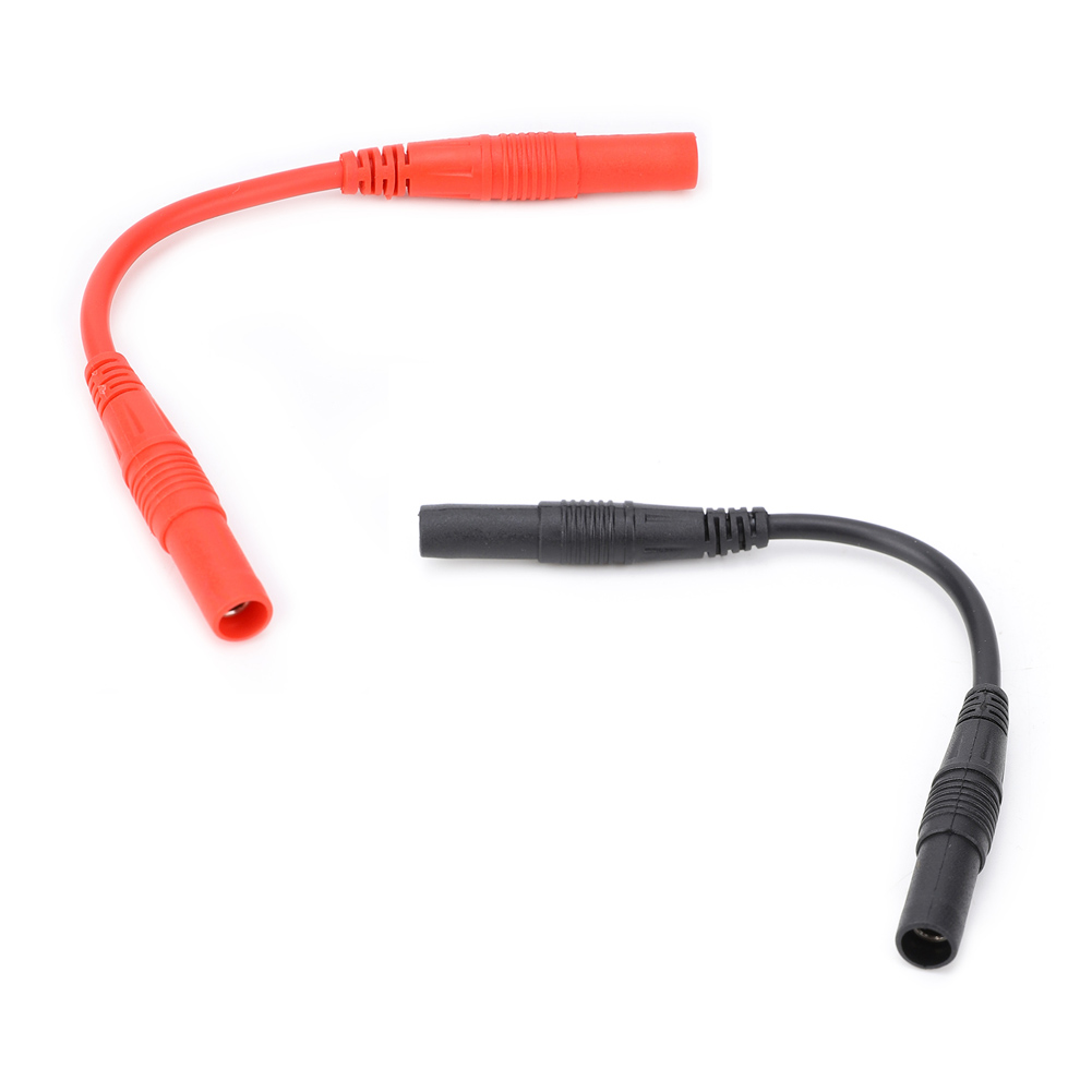 Packung Mit 2 X 10 Cm Langen Kabeln Mit 4 Mm Doppel-bananensteckern (weiblich), Rot Und Schwarz Spritzgegossen