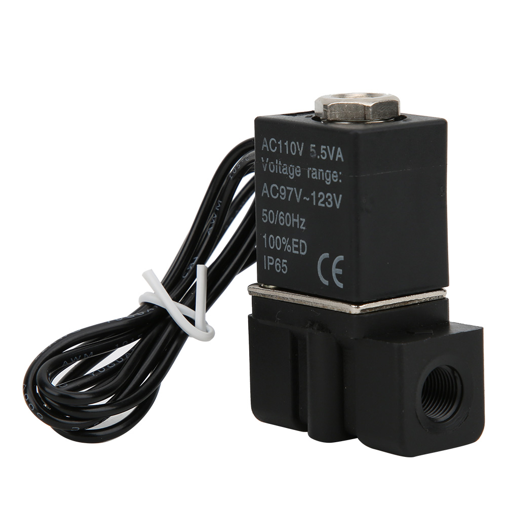Schnellwirkendes Kunststoff-magnetventil 110 V 2/2-wege Luft Wasser Öl G1/8