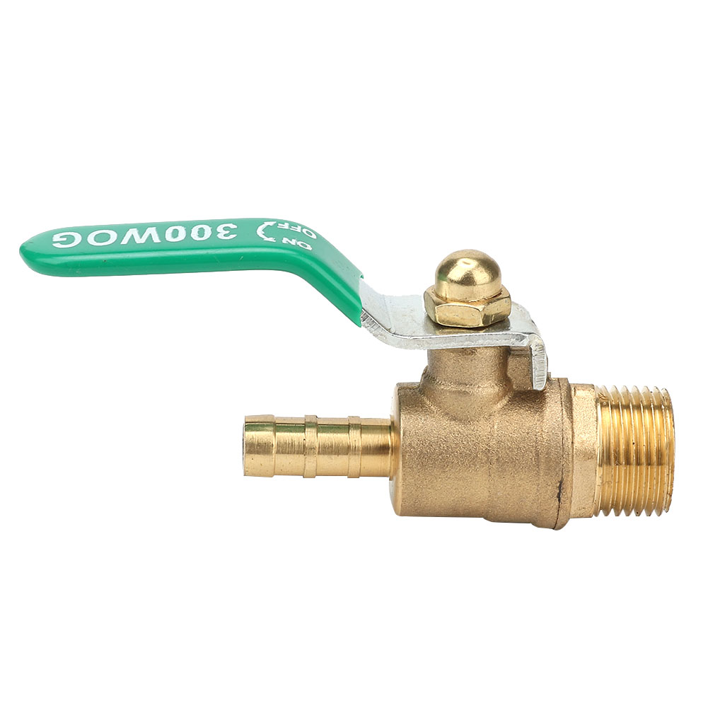Verstärktes Messing-kugelventil, G3/8"-außengewinde Auf 12-mm-flexschlauch, Grüner Hebelgriff, Hochleistungs-absperrventil